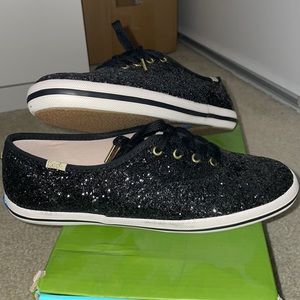 Black glitter Keds Kate Spade shoes 6.5
